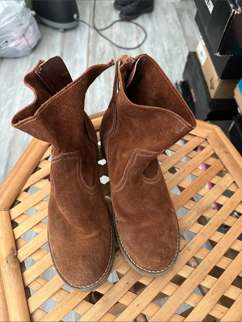 Brown Suede Ankle Boots